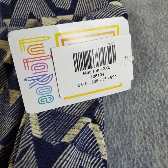 LuLaRoe Skirt Womens 2XL Purple Geo Print Flippy Flared Stretch Elastic Waist - Picture 6 of 11